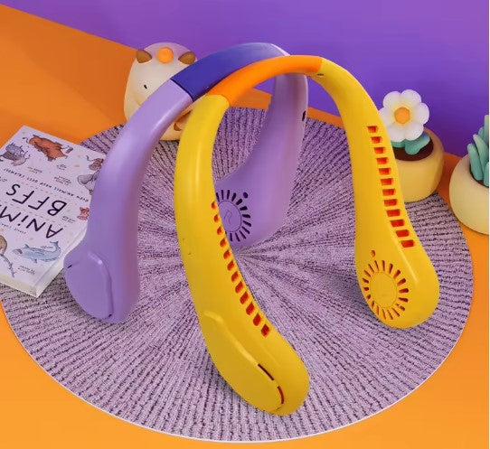 Portable Colourful Neck Hanging Fan GST Included