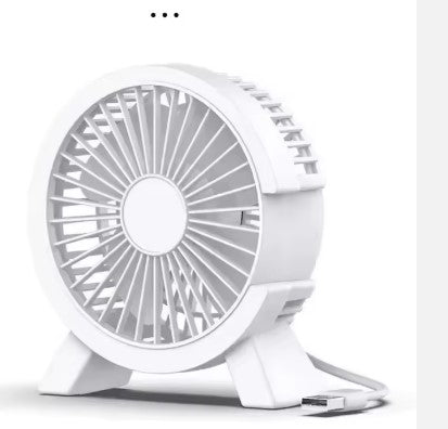Mini Portable White Desk Fan - Electric USB - No Battery - GST Included